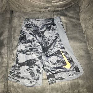 Nike Gray, Black, And Orange Shorts  For Boys